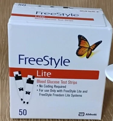 Tiras reactivas de glucosa en sangre Freestyle Lite/50 quilates dañadas pero en caja sellada se envía gratis Foto 1 de 4