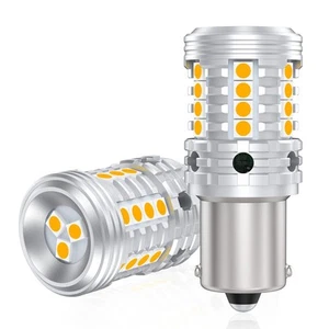 S25 LED turn signal bulb 180° pin angle, genuine amber, high flash prevention 2p - Picture 1 of 7