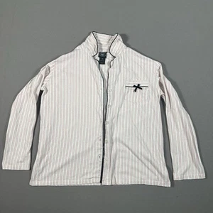 Laura Ashley Striped Pajama Button Down Top Pink Women’s Medium - Picture 1 of 14