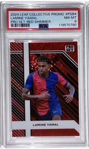 2024 Leaf Collective Promo Lamine Yamal Shimmer Red #d 5/10 PSA 8 - Picture 1 of 3