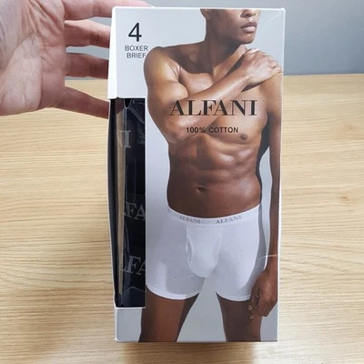 Paquete de 4 calzoncillos boxer ALFANI para hombre pequeños negros que absorben la humedad sin etiquetas 100 % algodón Foto 1 de 4
