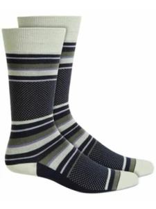 ALFANI Mens Navy Multi-Stripe Dot Dress Crew Socks 10-13 - Picture 1 of 3