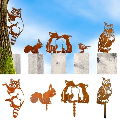 Garden Patios Decor Corten Steel Metal Animals Ornament Decoration for Lawn Yard - Image 1 of 4