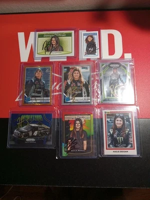 Hailie Deegan 2020 Panini Donruss Optic Racing "Gold" On Card Auto.(8) Card Lot - Image 1 of 4