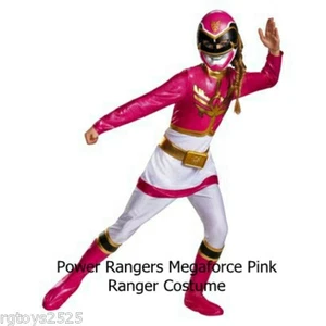 Power Rangers Megaforce Pink Ranger Deluxe Costume Size 7-8 M New Metallic - Picture 1 of 1