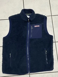 Vineyard Vines Sherpa Vest - Large - Navy - Picture 1 of 3