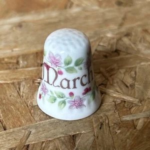 Vintage Collectors Fenton China Thimble - March - Picture 1 of 4