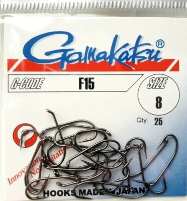 Gamakatsu F15  Größe #14 #12 #10  Nassfliegen - Nymphen black nickel Haken - Bild 1 von 2