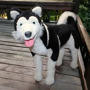 Melissa and Doug Life Size Stuffed Animal Dog Siberian Husky Plush Blue Eyes - Picture 1 of 16
