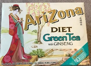 Arizona Diet Green Tea with Ginseng 11.5 fl oz 12 cans Free Shipping - Picture 1 of 1