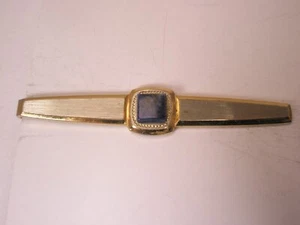 3" Genuine Lapis Lazuli Vintage LARGE Tie Bar Clip simple plain design - Picture 1 of 6