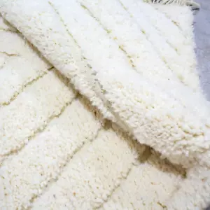 Rug Moroccan Cream White Berber handmade Wool Ivory Tufted Beni Ourain Carpet - Picture 1 of 10