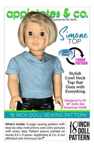 Patrón de ropa para muñeca de 18 pulgadas | Top Simone | Se adapta a muñecas de 18" como American Girl - Imagen 1 de 5