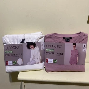 Robe sweat femme Esmara - rose ou blanc taille L 16/18 - Photo 1/10