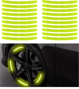 20PCS Reflective Car Wheel Decorative Stripe Stickers, Anti-Scratch Night Safety - Picture 1 of 12