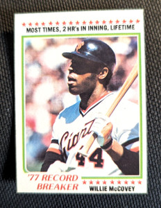 1978 Topps Set Break #3 Willie McCovey San Francisco Giants Record Breaker Card
