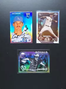 (3) 2023 Topps Chrome Cole Ragans #USC195 Negative Refractor #186, #170 RC - Picture 1 of 4