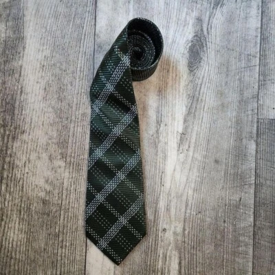 Corbata Oscar de la Renta para hombre verde blanco a cuadros Foto 1 de 2