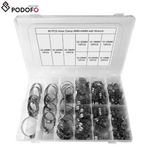 91-tlg Schlauchschellen Edelstahl W2 Schlauchklemmen Set Rohrschellen 8mm - 44mm - Bild 1 von 9