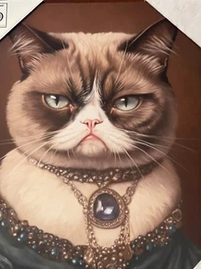 Neu Tessa Kane Angry Kitty Leinwand Kunstdruck von Art In Motion - Bild 1 von 6
