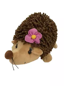 Peluche de erizo ABC Bakers marrón 14 pulgadas rosa margarita peluche juguete suave - Imagen 1 de 7