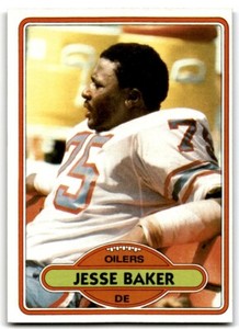 1980 Topps Jesse Baker Football Cards #100