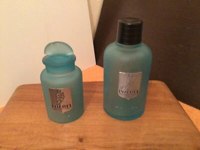 Flacons anciens de pharmacie bleu, x2, bel effet en BE - Photo 1/4