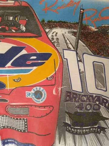 Vintage 1994 Ricky Rudd Inaugural Brickyard 400 Shirt XL 10 RPM Tide Racing Cover