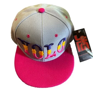 YOLO YOU ONLY LIVE ONCE 3D Embroidered Snapback Adjustable Baseball Cap Grey - Picture 1 of 8