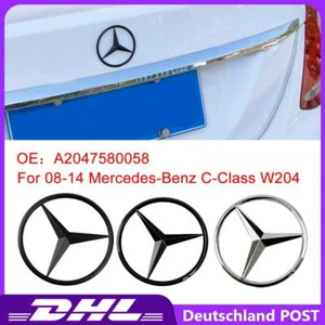 Schwarz Silber Kofferraum Heckklappe Emblem für Mercedes Benz C Klass W204 11-14 - Bild 1 von 12