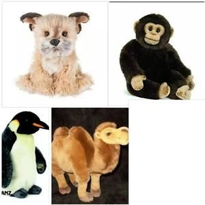 LOT of  Signature Webkinz NO CODE Penguin, Camel, CHIMPANZEE, Border TERRIER Dog - Picture 1 of 5
