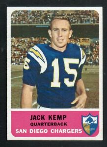 1962 Fleer Football Card #79 Jack Kemp-San Diego Chargers Ex Mint Card