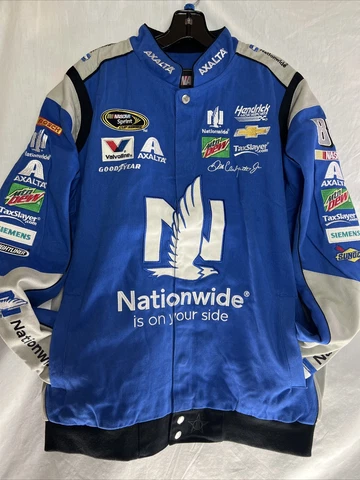 Dale Earnhardt Jr #88 Nascar Nationwide 2016 Blue Twill Jacket JH Design Size XL Cover