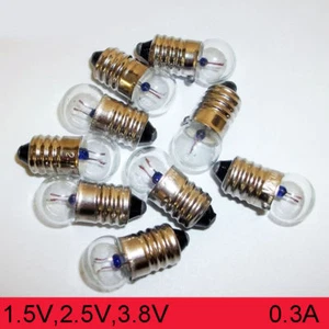 Miniature Round Physical Experiment Screw Small Light Bulbs 1.5V 2.5V 3.8V 0.3A - Picture 1 of 2
