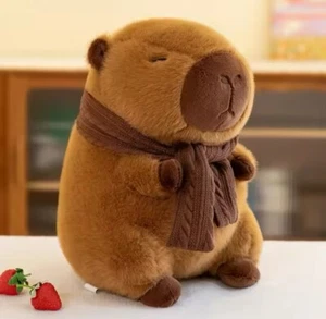 Kawaii Anime Capybara With Scarf Toy Creative Stuffed Animals 25CM Cute Gift - Picture 1 of 4