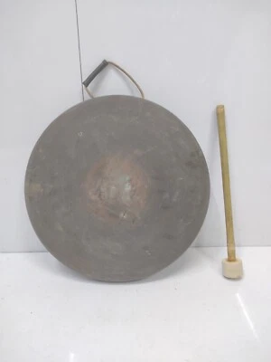 Campana de barco de latón Arduinc original | Gong antiguo restaurado + baqueta Foto 1 de 4