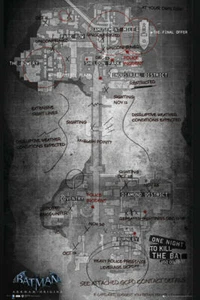 Mapa póster de Batman Origins de Arkham City, 24x36 - Imagen 1 de 1