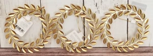 2024 Target Wondershop 3x Guirnalda de hojas de laurel de metal dorado adorno de árbol de Navidad - Imagen 1 de 4