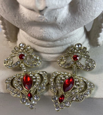 Pendientes colgantes de cristal HEIDI DAUS "Regal Rapture Petite" ~ espalda Omega perforada Foto 1 de 4