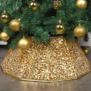 Christmas Tree Collar, Sequin Christmas Tree Skirt, Foldable Tree Ring, Xmas ... - Photo 1/7