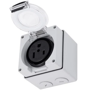 NEMA 6-50R Outdoor Power Outlet Box, 50A 250V 3 Pole 4 Wire Grounding Dustpro... - Picture 1 of 7