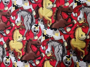 Funny Farm by Fabri-Quilt - Packed Horses (#2349) - per Yard - New - Picture 1 of 7
