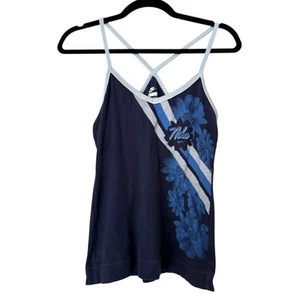Camiseta sin mangas para mujer vintage Y2K Nike 100 % algodón azul espalda deportiva cami - grande (14) - Imagen 1 de 4