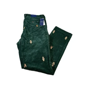 POLO RALPH LAUREN Hombres Verde Esmeralda Polo Oso Pana Pantalones TALLA W30L30 NUEVO - Imagen 1 de 11