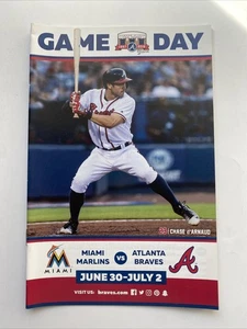 CHASE D’ARNAUD Atlanta Braves Baseball 2016 Gameday Program SGA Turner Field MIA - Picture 1 of 2