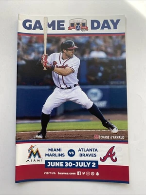 CHASE D’ARNAUD Atlanta Braves Baseball 2016 Gameday Program SGA Turner Field MIA - Image 1 of 2