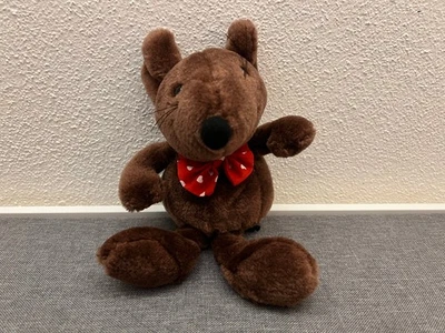 Althans Club braune Maus rote Fliege Herzen Kuscheltier Plüsch Schlenker 27 cm - Bild 1 von 2
