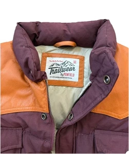 Trailwear Penfield Leather Down Puffer Jacket Coat 60/40 Water/Wind Resistant - Picture 1 of 8