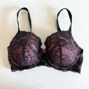 Victoria's Secret Dream Angels gefütterter Halb-BH Gr. 34DD Spitzen-Overlay mit Bügel - Bild 1 von 9