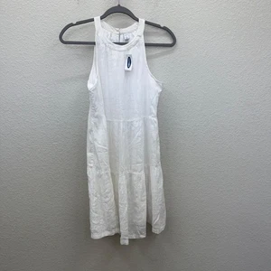 Old Navy Swing Tiere Calla Lily weißes ärmelloses Kleid Damengröße Small Petite - Bild 1 von 8